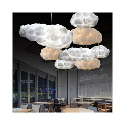 Nordic Clouds Pendant Lights Silk Lamp Dark Clouds Hanglamp Personality Decorate Hanging Light For Hotel Lobby Restaurant