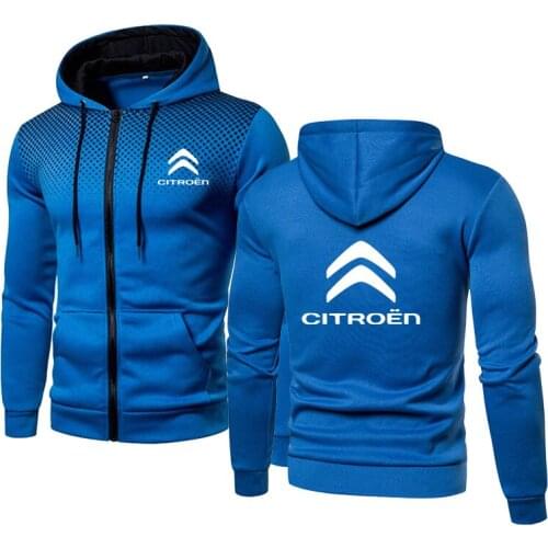 Casual Mens Zip Jacket Citroen Car Logo printing Mens casual wear Dots High Quality Spring Autumn Cotton Mens jackets