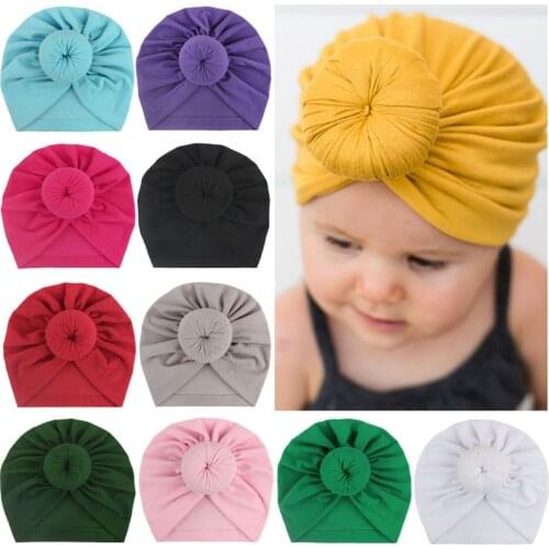 Newborn Baby Head Wrap Turban Knotted Infant Kids Headbands Cotton Hats Hair Cap Children Girl Boy Head band Headwears
