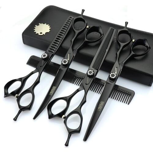 Sharonds professional hairdresser scissors 7 inch Japan 440c thinning scissors stainless steel portable cutting scissors set