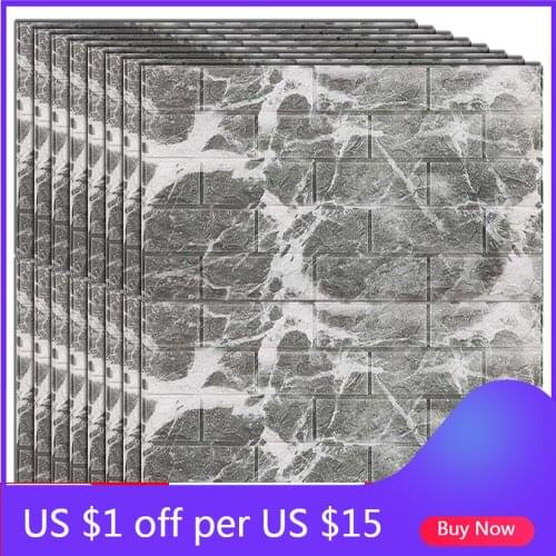 DIY Self-Adhesive 3D Brick Wall Stickers Living Room Decor Foam Waterproof Panels Covering Wallpaper for TV Background Kids Room