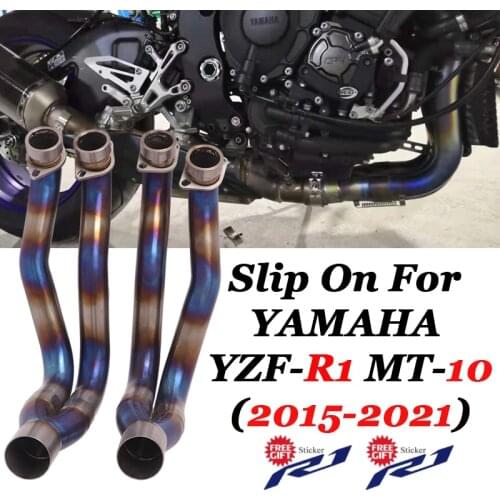 Slip On For Yamaha R1 YZF-R1 MT-10 R1 MT10 2020 2021 Motorcycle Exhaust Modified Titanium Alloy Front Link Pipe Escape Muffler