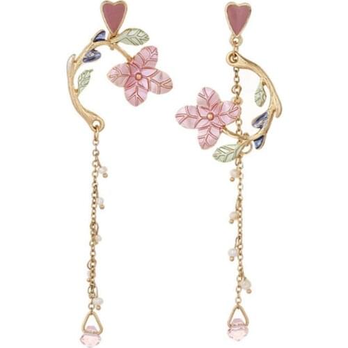 10 pair/lot wholesale fashion jewelry accessories gold metal enamel heart leaf flower earrings for women 2020