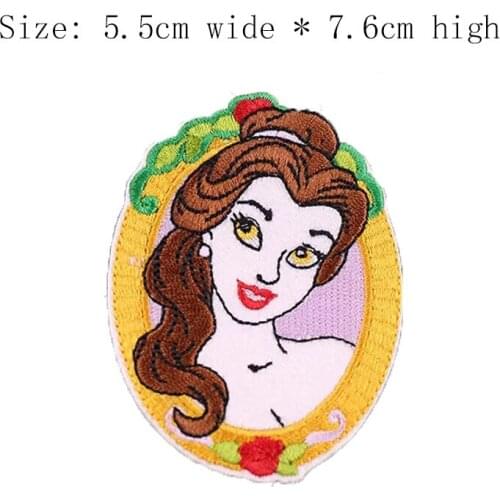 1pc princess embroidery patch Free shipping for left chest 7.6cm high iron on sew on for DIY clothing/flowers girl/long hair/lip