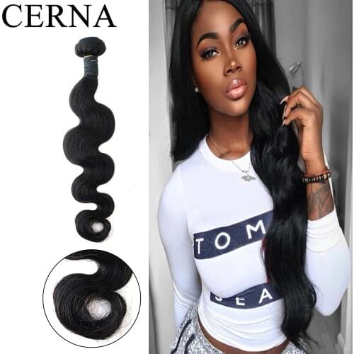 Cerna Body Wave Bundles 26 28 30 32 34 36 38 40 Long Inches 100% Human Virgin Hair Weave Bundles Natural Black Hair Extensions