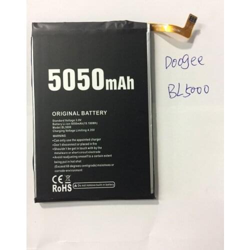 100% New Doogee BL5000 Battery Replacement 5050mAh Smart Phone Parts backup battery for Doogee BL5000 Smart Phone