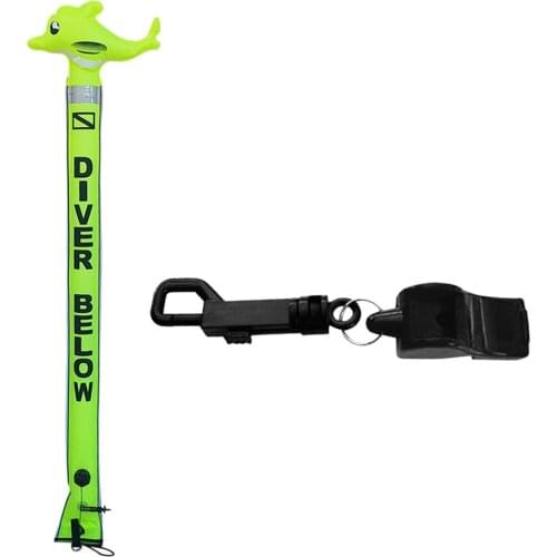 4/6 Feet Scuba Diving SMB High Visible Safety Sausage Signal with one Complimentary Whistle