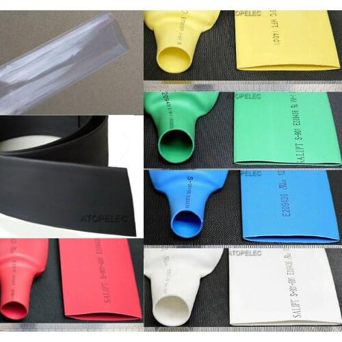 64mm Wide / 40mm Diameter Polyolefin 2:1 Heat Shrink Tubing ROHS UL 5 Meters