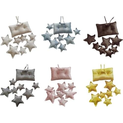 9 Pcs/Set Newborn Photography Props Baby Posing Square Pillow+Stars Kit Infants Photo Shooting Fotografi Accessories