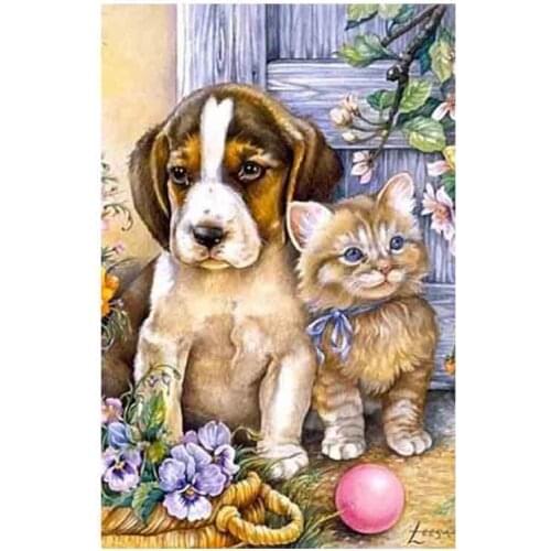 Kexinzu Full Square Round Drill 5D DIY Diamond Painting "Animal Dog" 3D Embroidery Cross Stitch Mosaic Home Decor Gift