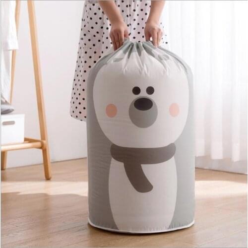 Large Home Clothes Quilt Drawstring Bags Eco Reusable Packing Organizer Cartoon Waterproof Storage Bags