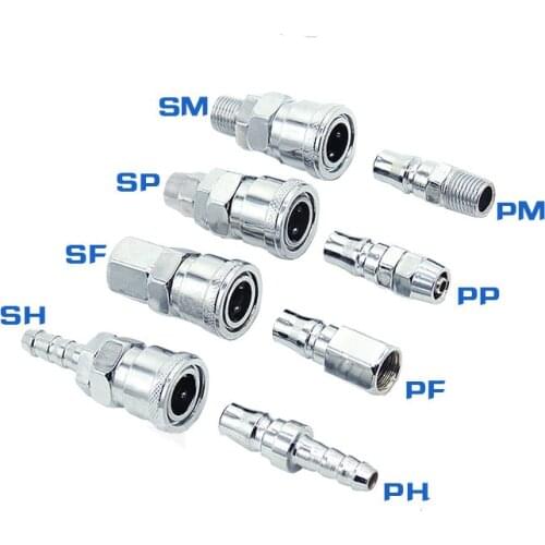 Pneumatic C type quick joint SP30/PP30 /SM30/PM40 male and female head air compressor hose quick plug PU pipe pneumatic connect