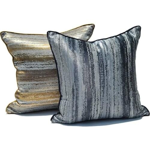 DUNXDECO Cushion Cover Decorative Pillow Case Modern Luxury Gold Silver Stripe Simple Sofa Shame Home Office Decor