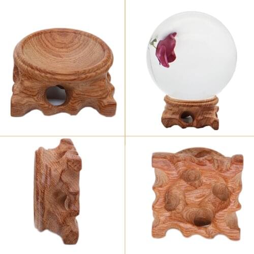 Wood Display Stand for Crystal Glass Lens Ball Large Divination Photography Lensball Base 40 60 80 100mm Big Magic Sphere Holder