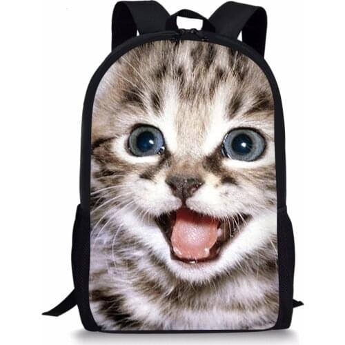 2019 New Style Cute Cat Print Childrens Backpack Lightweight Animal Print Kids Backpack for School Boys Girls Travel Bag