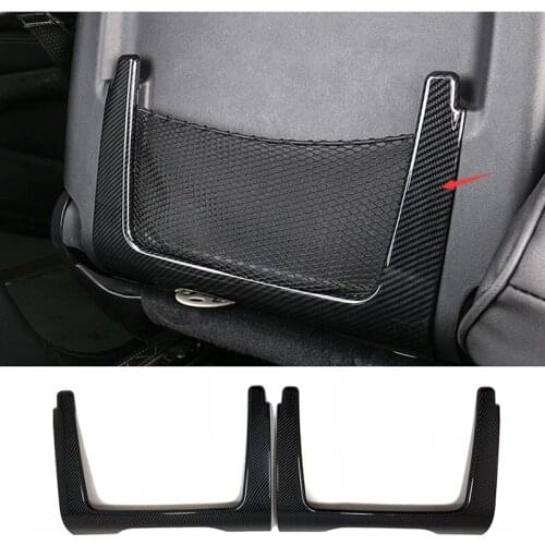 For Jeep Grand Cherokee 2014-2018 Seat Back Storage Frame Cover Trims Car Styling Accessories Matte/Carbon Fiber Grain 2pcs