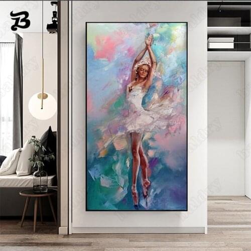 Dancing Ballerina Canvas Painting Wall Art Girl Ballerina Poster and Print High Quality Wall Picture for Living Room Home Decor