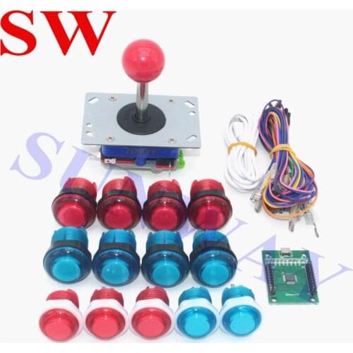DIY Game Kit for Android PC PS3 and Raspberry Arcade LED Xin-mo Encoder and LED illuminated Push Button With 5 color selection