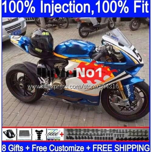 Injection For DUCATI Panigale 899 1199 S 1199R 120MC.22 blue white 899S 12 13 14 15 16 1199S 2012 2013 2014 2015 2016 Fairing