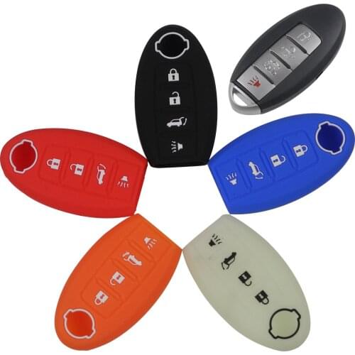 Kutery 4 Buttons Silicone Colorful Remote Car Key Cover Case For Nissan Altima Maxima Sentra Teana Protection Replacement