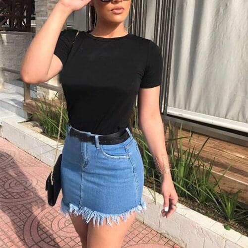 Summer Sexy Short Skirt Women Fashion High Waist Tassels Zipper Pockets Skinny Denim Skirt Women Mini Short Pencil Skirt