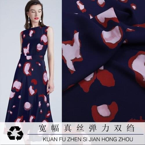 Summer silk stretch crepe de chine fabric silk digital printing dress shirt silk fabric