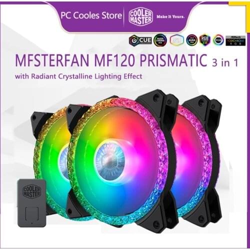 Cooler Master MASTERFAN MF120 PRISMATIC 3-in-1 cooling fan 120mm ARGB Quiet Radiant Crystalline lighting effect with controller