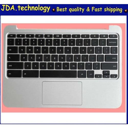 MEIARROW 96%new for HP Pavilion Chromebook 11 G3 G4 Upper Case With US Keyboard Touchpad Plamrest 788639-001 Silver