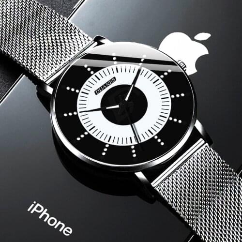 Fashion Mens Minimalist Watches Stainless Steel Mesh Belt Quartz Watch Simple Men Business Casual Luminous Clock reloj hombre