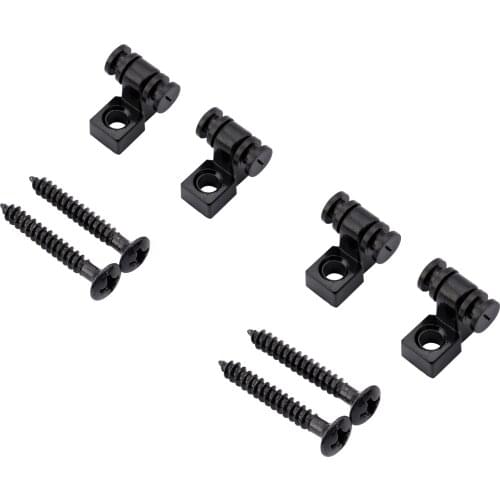 Musiclily Vintage Roller Guitar String Guides for Fender Strat Stratocaster Tele Telecaster Electric Guitar, Black (4 Pieces)