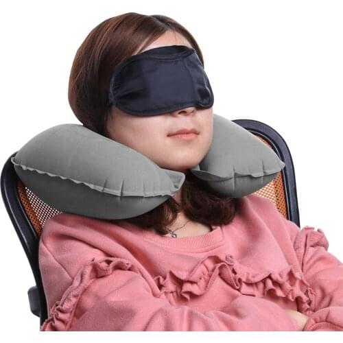 Outdoor Portable Pillow Travel Inflatable Protection Neck Trip U-shaped PVC Air Pillow Travel Accessories Comfortable