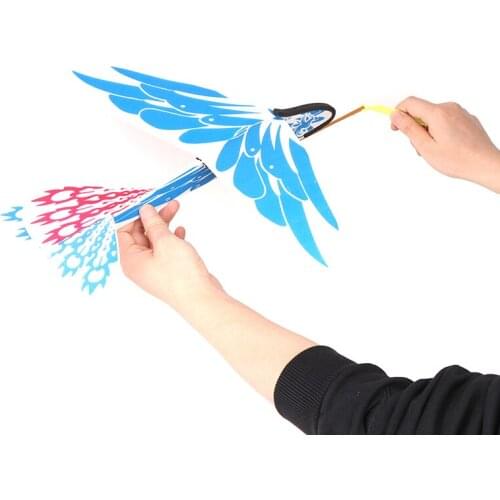 38CM EPP Foam Hand Throw Airplane Rubber Band Ejection Outdoor Launch Glider Plane Gift Interesting Toys For Children Kids Game
