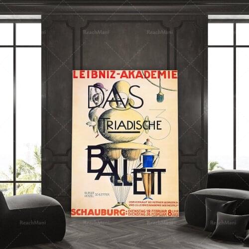 Reprint of a 1924 Vintage German exhibition Poster for works by Leibnitz