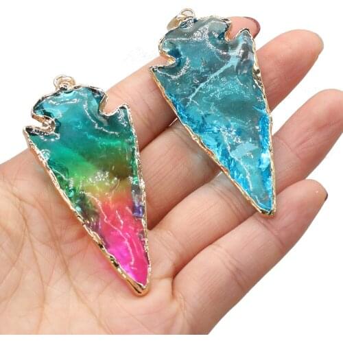 2021 New Natural Crystal Pendant Irregular Colorful Rainbow Stone Quartz Chakra Rock Charms for Jewelry Making DIY Necklace Gift