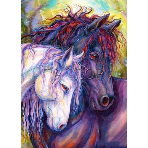 Full square Home Decor Gift Cross stitch haft diamentowy kit set Cuadros 5D diamond painting tools horse unicorn landscape art