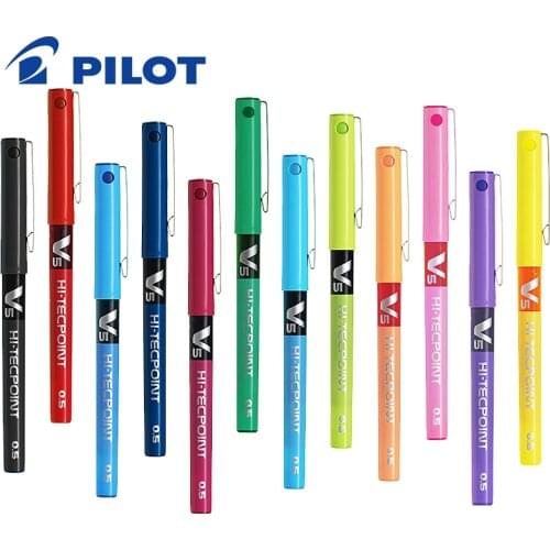 PILOTBX-V5 Students Use Straight Liquid Neutral Black Test Pen 0.5 Business Office Signature Needle Tube Color Ball Pen
