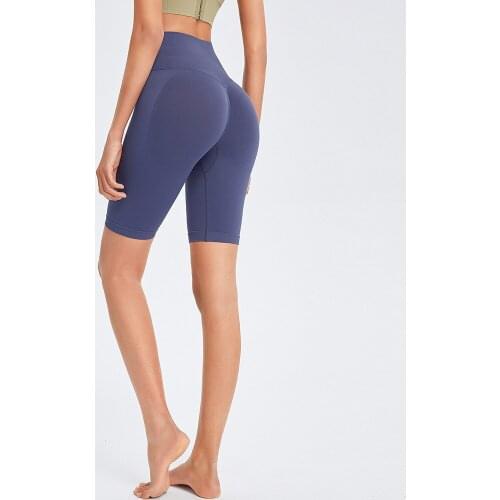 New Women Seamless Shorts Cycling Thin Fitness High Waist Fashion Shorts Skinny Slim Hip Push UP Knee-Length Bottoms Gym Tight