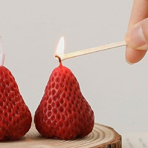 Silicone Candle Making Mold Strawberry 3D Shape Resin Epoxy Chocolate Cake Handmade Craft Mould Form for Candles