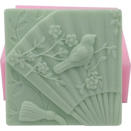 Monqui Chinese Style Fan Silicone Soap Molds Candle Molds Art Craft Molds Resin Molds