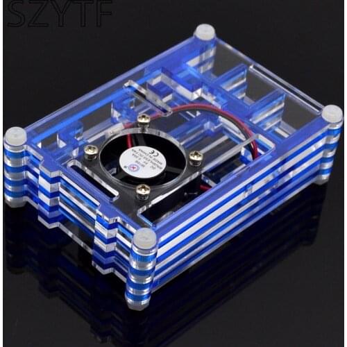 Blue acrylic laminated protective shell for Raspberry PI 2 or Raspberry PI 3