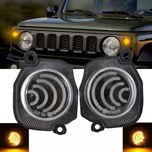 Led Car Turn Signal Light Round Fog Light for Suzuki Jimny JB64 Jb74 2018-2020 Amber Head Marker Daytime Running Light