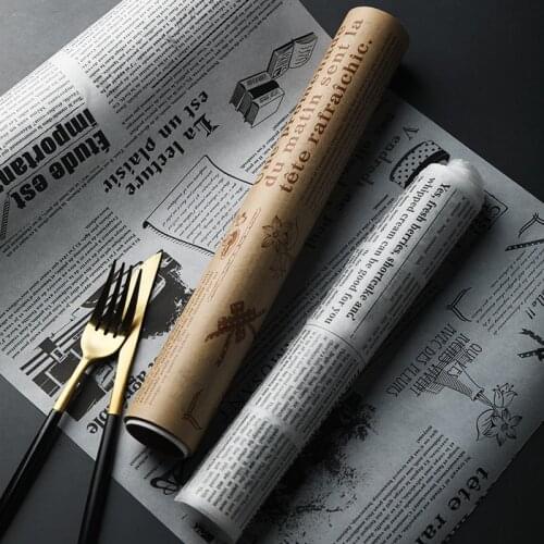 Vintage Baking Oil Paper Non-stick Barbecue Bread Oilpaper Wax Paper Burger Fries Wrappers Kitchen Oil-Absorbing Packing Sheet