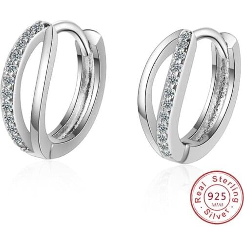 Wave 925 Sterling Silver Earrings for Women/Men Small Hoop Earrings Ear Bone Aros Tiny Ear Nose Ring Girl Aretes Ear Hoops