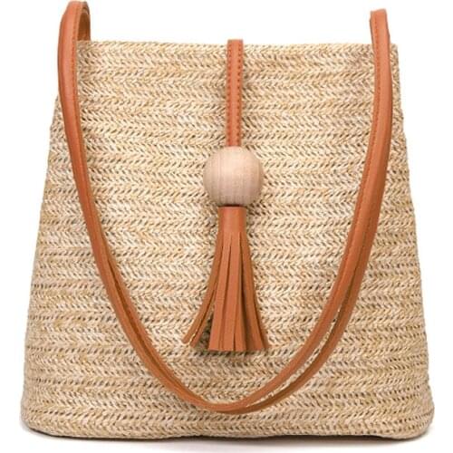 Women Lady Girl Shoulder Bag Handbag Tassel Straw Buckle For Travel Mobile Phone Best Sale-WT