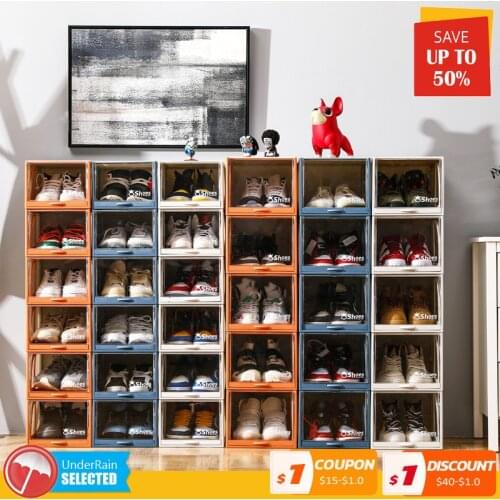 1PCS New household dust proof storage shoe box transparent shoes storage artifact moisture proof anti oxidation household shoe