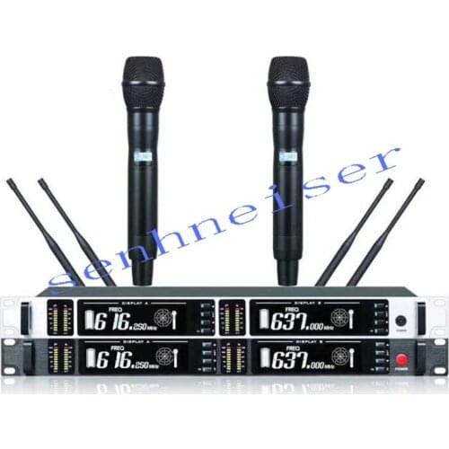 100% Genuine 2 Handheld Stage Karaoke Wireless Microphone System UHF Adjustable 200m Wireless Microphone