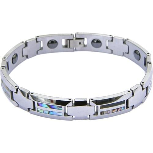 2021 Luxury Abalone Shell Tungsten Carbide Bracelet Fashion Party Anniversary Jewelry Hematite Magnetic Mens Bracelets