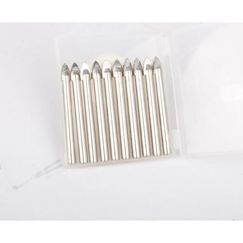 3-16mm Cemented Carbide Ceramic Glass Marble Deep Hole Drill Bit Tile Hole Drill Bit Standard Round Shank Line Shaped