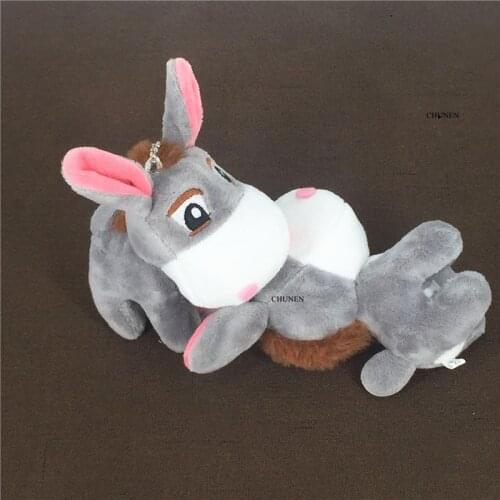 50pcs/lot 12CM New donkey Gift Plush Toy , animal Stuffed TOY DOLL ; keychain plush