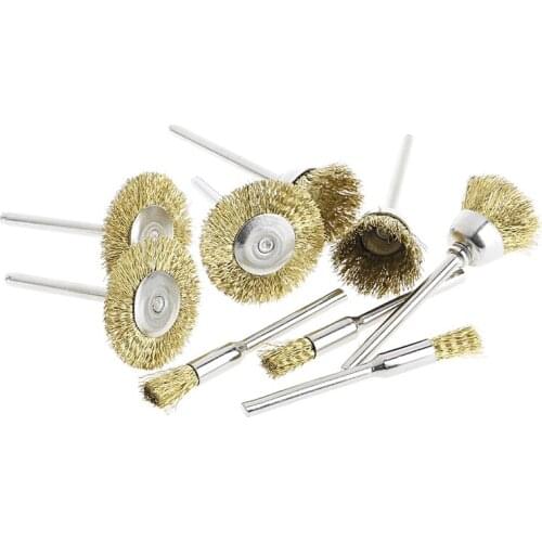 9 Brass Brush Wire Wheel Brushes Die Grinder Rotary Electric Tool for Engraver 50JC